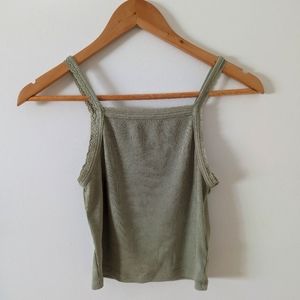 COPY - American eagle sage green crop tank top